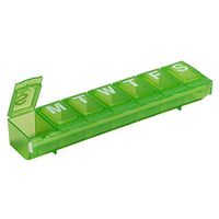 Ezy Dose Travel (7-Day) Pill, Medicine, Vitamin Organizer Box | Weekly, Daily Planner | Large Locking Compartments | Colored Lids