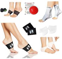 New Plantar Fasciitis Pain Relief & Recovery Kit - Foot Compression Sleeve, Copper Arch Compression Brace, Heel Protectors, Foot Massage Ball for Foot Pain Relief