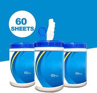 3PCS Portable Alcohol Wipes Cleaning Wipes Antiseptic Cleaning Sterilization Wipes Wet Wipes for Home Office Car Use, 60 Sheets/Pack