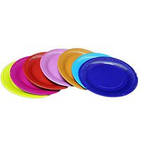 24pcs Colorful Disposable Paper Plate Trays Birthday Party Cake Dessert Fruit Dish Creative Tableware Party Decor Accessories (24)