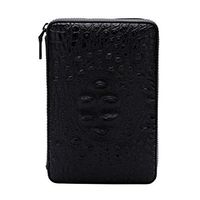 LUBINSKI Cigar Humidors/Portable Travel Cigar Case Premium Crocodile Leather Case for 4 Cigars, Come with Cigar Cutter, Packed with Nice Gift Box (Black)