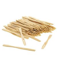 CiboWares Premium 3.5" White Bamboo Heart Forks, Eco-Friendly and Disposable for Home and Catering, Package of 100