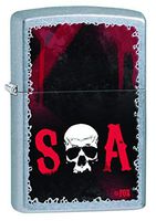 Zippo Sons of Anarchy Skull Pocket Lighter, Street Chrome