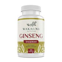 Wakai-Nu Steamed Ginseng with Turmeric Curcumin Dietary - 675mg Per Serving, 60 Capsules– Made with Natural Supplement, Herbal Capsule for Enhanced Cognitive Function