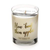 LUNA CANDLE CO. Apple Cinnamon, Natural Soy Wax Jar Candle in Simple 11oz Glass, Slow Burn Up to 110 Hours of Burn Time, Aromatherapy, Handcrafted in The USA- How 'Bout Them Apples