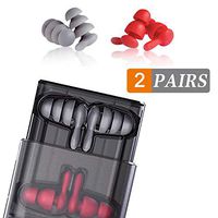 Noise Cancelling Ear Plugs for Sleeping - WUPPA Reusable Silicone Ear Plugs Noise Reduction Earplugs Sound Blocking for Sleeping,Swimming,Shooting,Concerts (Earplugs red and Gray)