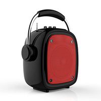 Armta Portable Speaker with Microphone,Bluetooth,USB,AUX,FM Radio(Red)