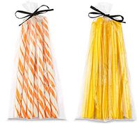 Clear Plastic Cellophane Bags with Assorted Color Twist Ties Cello Bags for Candy Nuts Small Gifts 4" x 9" Pack of 200