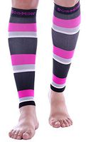 Doc Miller Premium Calf Compression Sleeve Dress Series 1 Pair 20-30mmHg Strong Support Graduated Sock Pressure Sports Running Recovery Shin Splints Varicose Veins (BlackPinkGrayWhite, X-Large