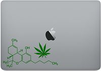 CRDesign THC Tetrahydrocannabinol Marijuana Molecule Molecular Model Vinyl Decal Sticker Car Truck SUV MacBook Laptop Computer Skin (Green)