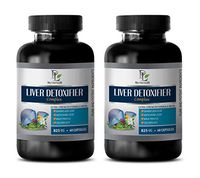 Liver Cleanse and Support - Liver DETOXIFIER Complex 825MG - Extra Strength Formula - Milk Thistle Supplements for Liver Health - 2 Bottles 120 Capsules