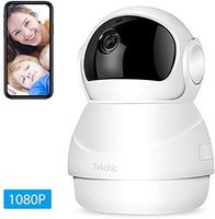 Tekchic Home Camera, 1080P HD Wireless IP Security Camera Wi-Fi Indoor Surveillance System Pan/Tilt with Two-Way Audio, Night Vision, Motion Detection and Baby Pet Security Remote Monitor -White