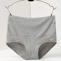 Underwear Women Abdominal Panties High Waist Briefs Cueca Calcinhas Sexy Panty Shorts Jacquard Briefs(Gray,XXL)