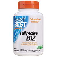 Doctor's Best Fully Active B12 1500 Mcg, Non-GMO, Vegan, Gluten Free, 180 Veggie Caps, 180Count