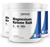 Nutricost Magnesium BHB Salts, Exogenous Ketone Supplement, 6.5g Beta-Hydroxybutyrate Per Serving, 250 Grams (3 Bottles)