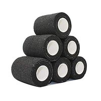 COMOmed Self Adherent Cohesive Bandage Latex FDA Approved 3"x5 Yards First Aid Bandages Stretch Sport Athletic Wrap Vet Tape for Wrist Ankle Sprain and Swelling,Black(6 Rolls)