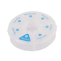 uxcell Plastic Outdoor Travel Round Design 7 Compartments Pill Box Organizer