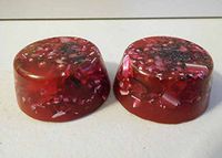 2 Transparent Red Small Tower Buster Crystal Orgone Generator Energy Accumulator 528Hz/7.83Hz/Advance Harmonics Many Beautiful Ingredients and Colors!! (Transparent Red)
