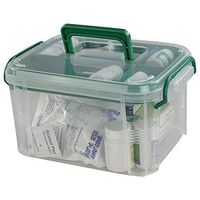 Idomy Plastic Lockable Medication Box, Small Family First Aid Box, Medicine Lock Organizer, Clear