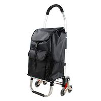 Rolling Walkers Shopping Cart Six-Wheel Folding Stair Car Old Man Trolley Portable Trolley Car Household Luggage Cart Gift Can Bear 80 Kg (Capacity : 3328100cm, Color : Black)