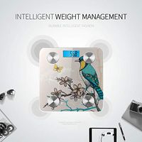 LYAOE Bluetooth Body Fat Scale Hand Draw Bird On Smart Wireless Scale with LCD Display Measuring Body Weight Bmi and Health Digital Scale