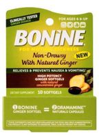 BONINE Motion Sickness High Potency Ginger Softgels, 10 Count (Pack of 1)