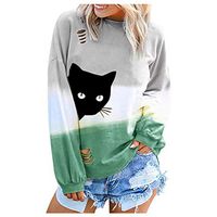 Willow S Women Tops Casual Gradient Round Neck Letter Printed Long Sleeve Shirt