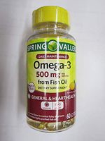 Spring Valley Omega-3 500 mg from Fish Oil Heart Health, Lemon, 60 Softgels