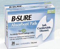 B-Sure Incontinence Liner, Heavy Absorbency One Size Fits Most Unisex Disposable, 14-7031-224 - Box of 24