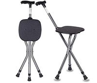 ZWH-Walking Cane Adjustable Walking Crutches Adjustable Folding Walking Cane Chair Stool with Adjustable Height Cane Seat LED Light 86-96CM