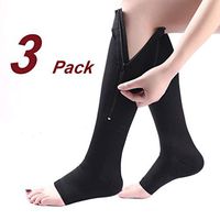 Zipper Compression Socks (3 pairs) Open Toe Zip Toeless Stocking from zzmx