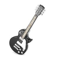 Novelty Black Butane Refillable Lighter for Cigar Cigarette Smoking Pipe Smokers With Rock And Roll Flashing LED Electric Guitar Shape