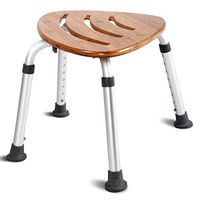 Triangular Fanshaped Shower Chair 8 Level seat Height Adjustments w/ 3 Drainage Gap