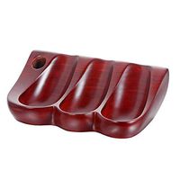 YF Tobacco Pipe Stand Wood Smoking Pipe Rack Holder for 3 Pipes(Red)