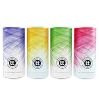 Traveling Tissues Round Cylinder Box Facial Tissues Tubes - 4 Pack, 50 Count Disposable 2 Ply Tissues - Perfect Fit for Car Cup Holder, Travel Bag (Watercolor Variety)