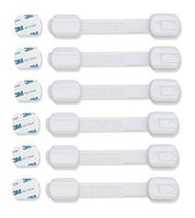 CUTESAFETY Child Proof Safety Locks - Baby Proofing Cabinet Lock with 6 Extra 3M Adhesives - Adjustable Strap Latches to Cabinets,Drawers,Cupboard,Oven,Fridge,Closet Seat,Door,Window (White, 6)