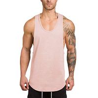 Men's Fitness Muscle Shirts Gym Bodybuilding Sport Sleeveless Training Workout Tank Top Traceless Undershirts Beige