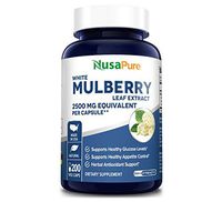White Mulberry Leaf Extract 2500mg 200 Veggie Caps (Vegetarian, Non-GMO & Gluten Free) Natural High & Low Blood Sugar Control, Weight Loss Support