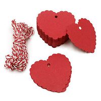 Mothers Day Tags,100PCS Kraft Paper Gift Tags Heart Paper Tags for DIY Crafts & Price Tags,Valentine,Wedding and Party Favor
