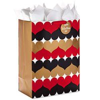 Hallmark 20" Oversized Valentine's Day Gift Bag with Tissue Paper (Heart Pattern)