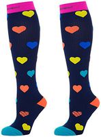 Compression Socks (Hearts S/ 20-30mmHg) Men & Women Fun Running Casual Socks