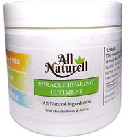 Miracle Skin Healing Cream - All Natural Skin Healing Ointment, Heals 50 Times Faster, Wound Care, Eczema Cream, Psoriasis Cream, Reduces Inflammation, with Manuka Honey & Arnica - 4 oz