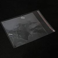 DalaB 200pcs 8 Size OPP Plastic Crystal Clear Bags Self Adhesive Seal Cellophane Bags Party Gift Bags - (Color: 12X16CM)