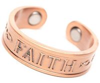 Faith Copper Womens Ring with Magnets Adjustable Sizing 5.5 Thru 9 Pain Relief for Arthritis and Carpal Tunnel 99% Pure Copper 6mm Wide