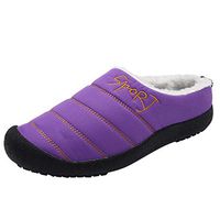 Theoylos Women's Winter Slippers Large Size Plus Velvet House Shoes Casual Indoor & Outdoor Warm Slippers Bedroom Shoes Purple