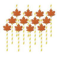 12pcs Maple Leaf Party Straws Creative Straws Party Supplies for Drinking