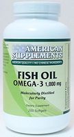 Fish Oil Omega 3 1,000 mg American Supplements 200 Softgel