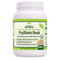 Herbal Secrets Psyllium Husk 500 Mg Veggie Capsules (Non-GMO) - Supports Intestinal & Digestive Health, Weight Management; Helps Maintain Regularity* (1000 Count)