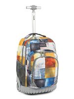 Tilami Kids Rolling Backpack 18 inch Boys and Girls Laptop Backpack, Square
