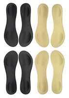 Happystep 3/4 Length Thin Shoes Insoles for High-Heels and Sandals, Cushion for Heel and Ball of Foot, 2 Pairs Black and 2 Pairs Beige (Women Size 5-7)